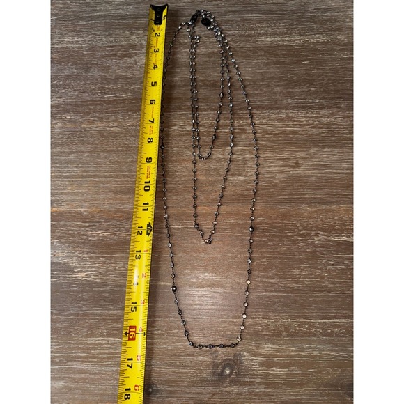 Henri Bendel Crystal Beaded Necklace Layered Strand Long Fashion Jewelry - Picture 3 of 10
